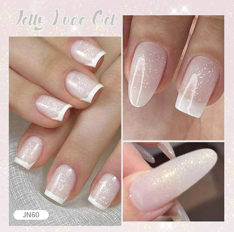 BORN PRETTY Milky White Jelly Nude Gel Nail Polish 10ml White Translucent Soak Off Gel Vernis Semi Permanent Need UV Light Cure - Tophatter Daily Deals