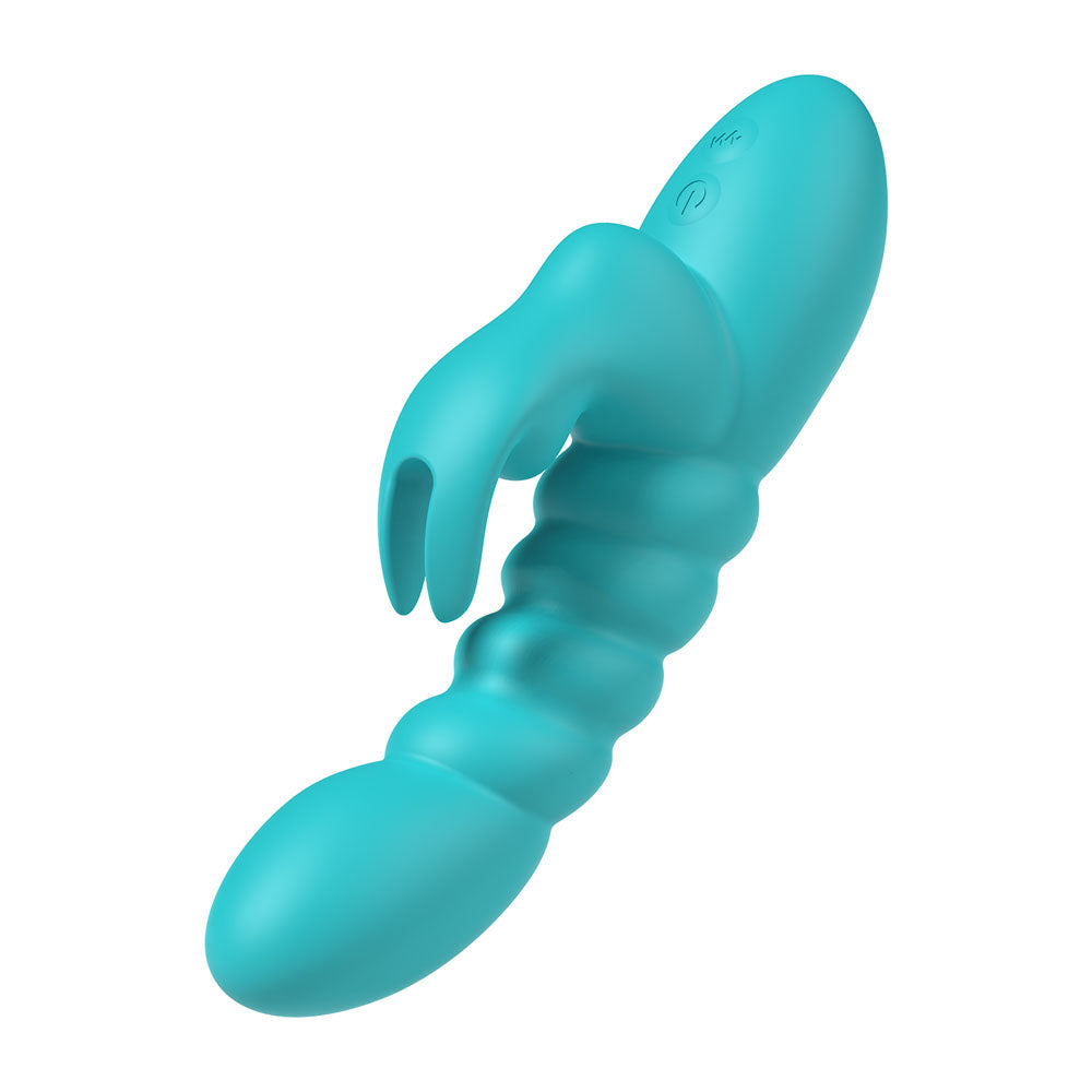 Party Up Brynlyn (Teal) – USB Rechargeable 18.2 cm Rabbit Vibrator > Vibrators > Ladies > Rabbit - Tophatter Daily Deals