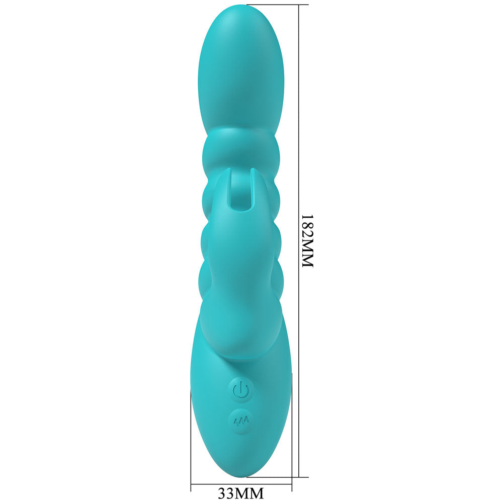 Party Up Brynlyn (Teal) – USB Rechargeable 18.2 cm Rabbit Vibrator > Vibrators > Ladies > Rabbit - Tophatter Daily Deals