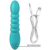 Party Up Brynlyn (Teal) – USB Rechargeable 18.2 cm Rabbit Vibrator > Vibrators > Ladies > Rabbit - Tophatter Daily Deals