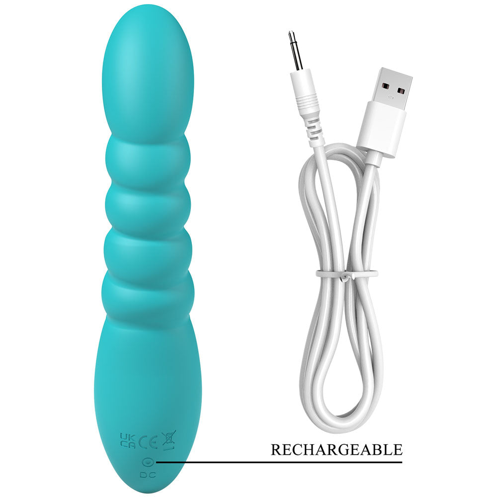 Party Up Brynlyn (Teal) – USB Rechargeable 18.2 cm Rabbit Vibrator > Vibrators > Ladies > Rabbit - Tophatter Daily Deals