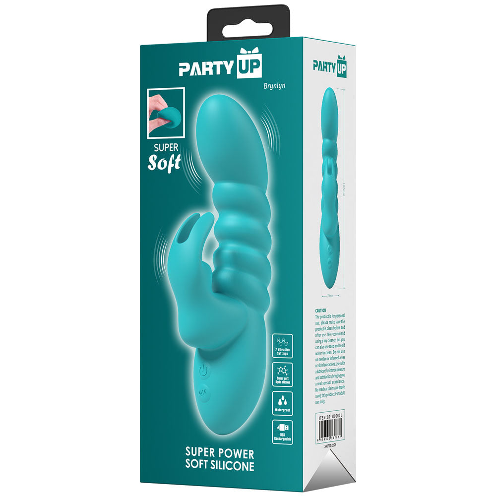 Party Up Brynlyn (Teal) – USB Rechargeable 18.2 cm Rabbit Vibrator > Vibrators > Ladies > Rabbit - Tophatter Daily Deals