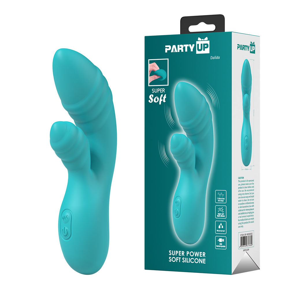 Party Up Dalida Teal 16.2 cm Rabbit Vibrator > Vibrators > Ladies > Rabbit - Tophatter Daily Deals
