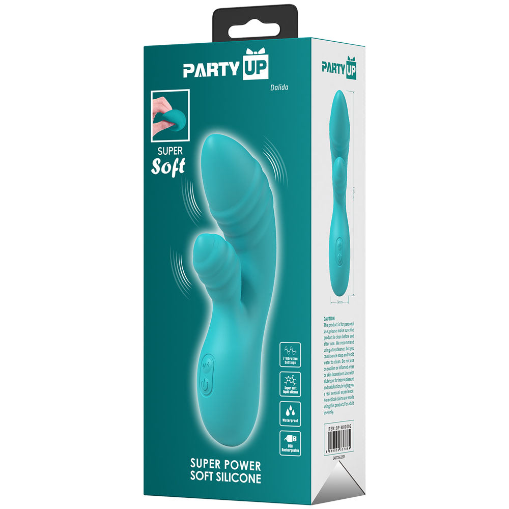 Party Up Dalida Teal 16.2 cm Rabbit Vibrator > Vibrators > Ladies > Rabbit - Tophatter Daily Deals
