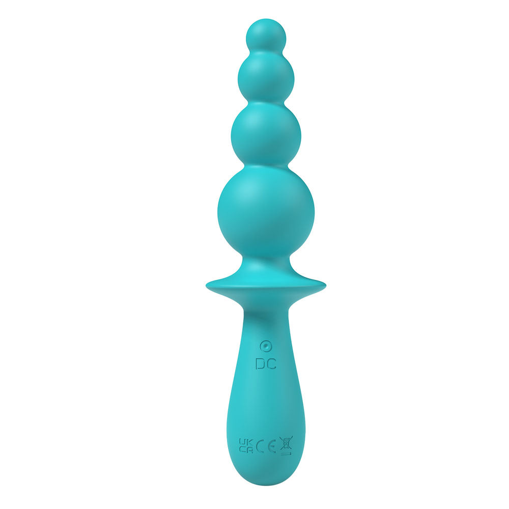 Party Up Evajane Teal 17.1 Centimeter Beaded Vibrator > Anal Range > Vibrating Butt Plugs - Tophatter Daily Deals