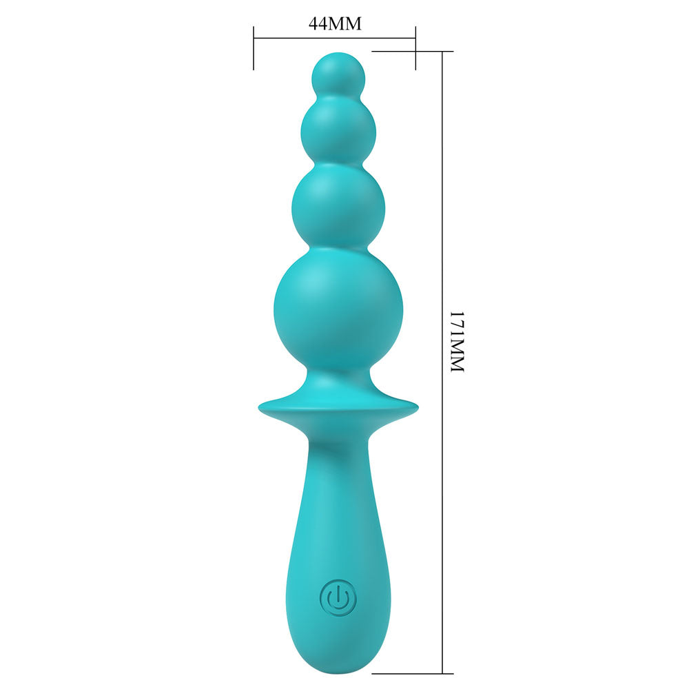 Party Up Evajane Teal 17.1 Centimeter Beaded Vibrator > Anal Range > Vibrating Butt Plugs - Tophatter Daily Deals