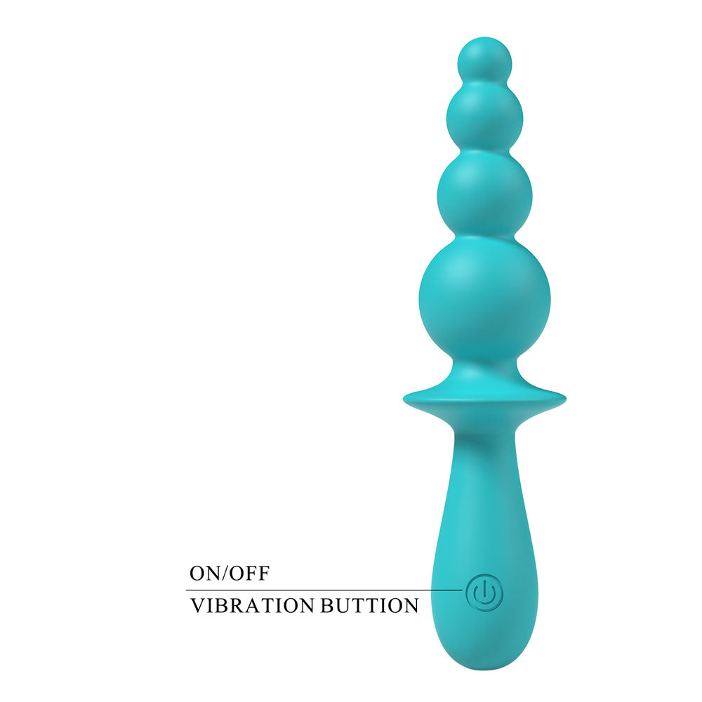 Party Up Evajane Teal 17.1 Centimeter Beaded Vibrator > Anal Range > Vibrating Butt Plugs - Tophatter Daily Deals