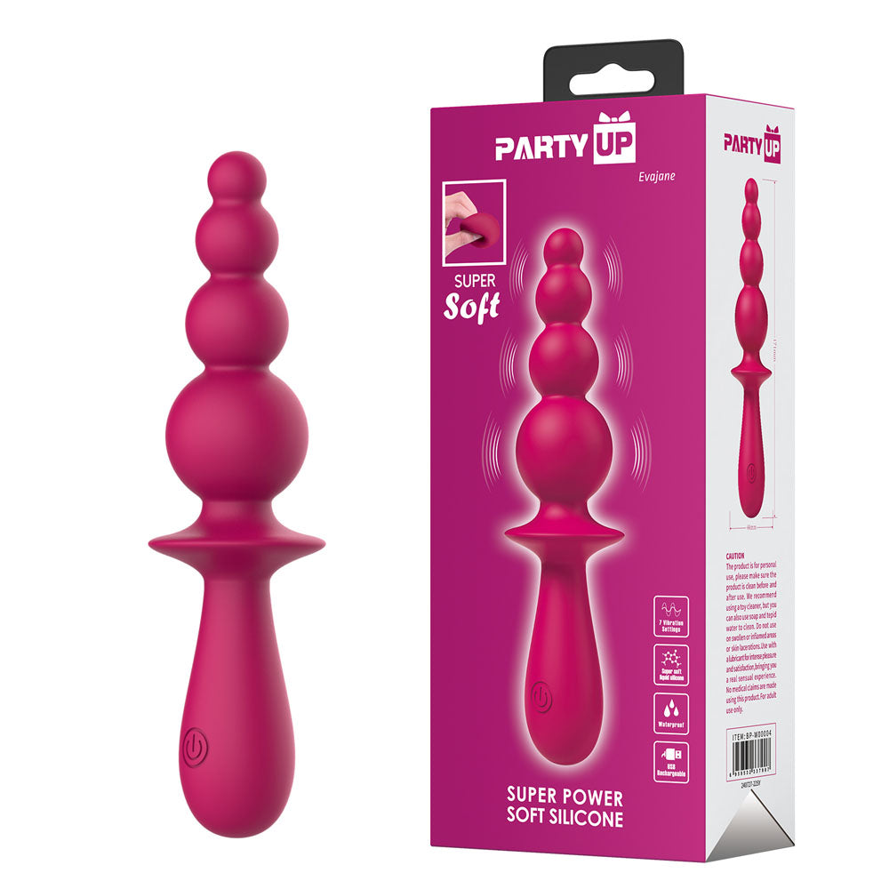 Party Up Evajane 17.1 Centimeter Beaded Vibrator > Anal Range > Vibrating Butt Plugs - Tophatter Daily Deals