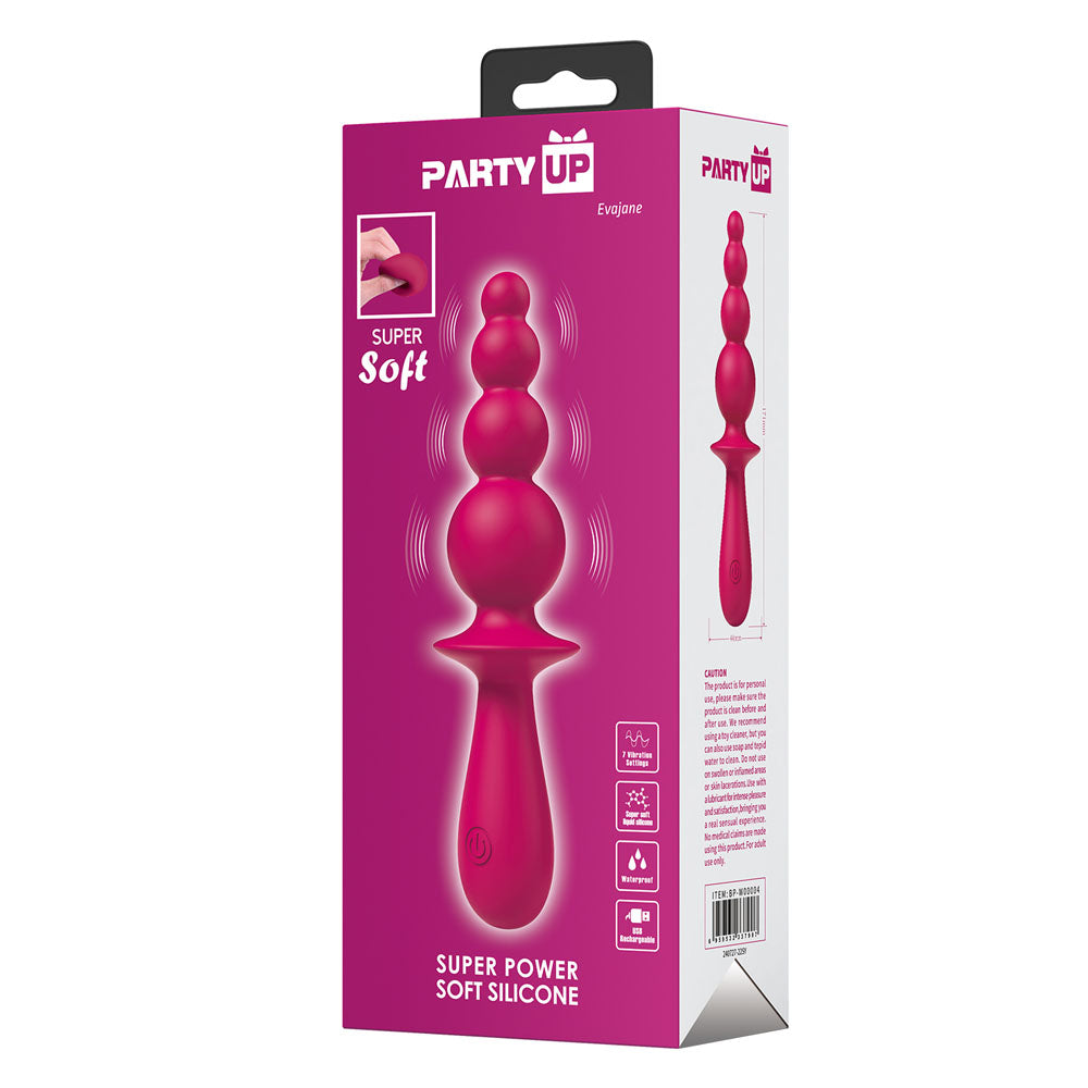 Party Up Evajane 17.1 Centimeter Beaded Vibrator > Anal Range > Vibrating Butt Plugs - Tophatter Daily Deals