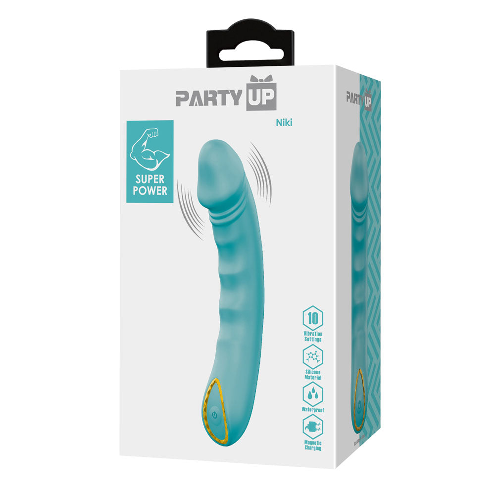 Party Up Niki (Teal) – USB Rechargeable 15.4 cm Vibrator > Vibrators > Standard Vibrators - Tophatter Daily Deals