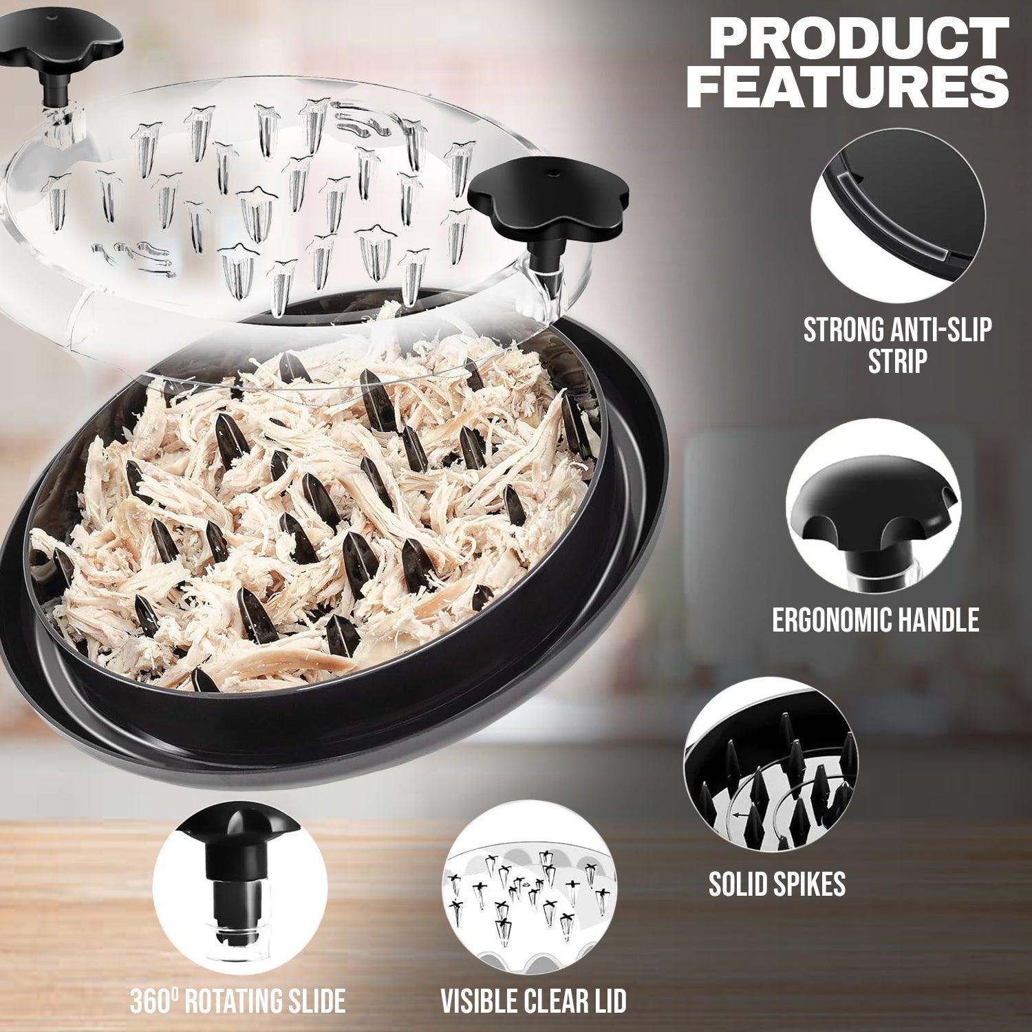 Chicken Breast Shredder - Meat Shredder Machine Suitable for Pork Beef Chicken Twist with Brush & Fork Home - Tophatter Daily Deals