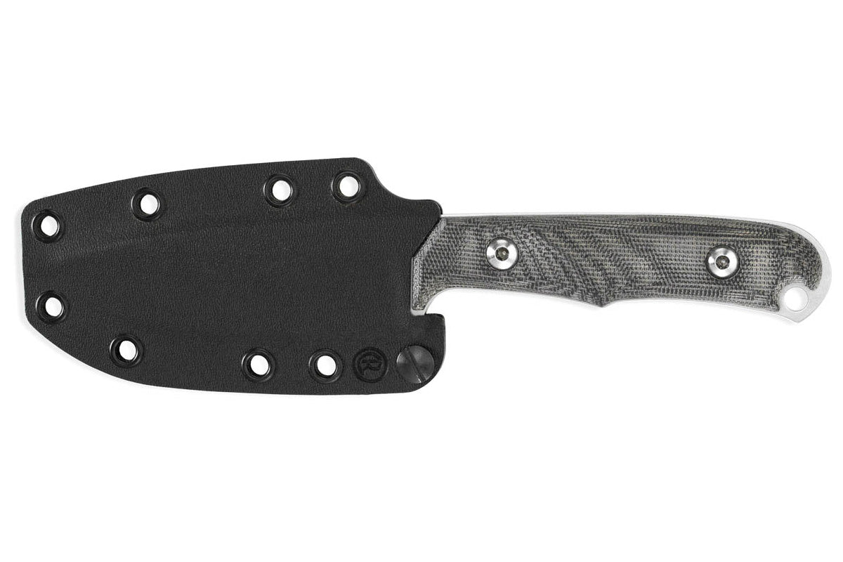 Chris Reeve Knives Backpacker - Black Canvas Micarta Handle - Black Sheath - BPR-1000 Fixed Blade - Tophatter Daily Deals