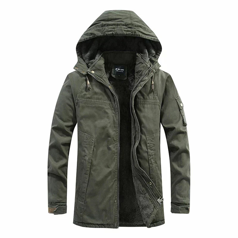 Insulating Men's Fleece Jacket - Hooded, Plush Lining, Cold - Tophatter Daily Deals