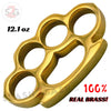100% Real Brass Knuckles - 12.1 oz Solid Brass Paperweight Belt Buckle - Tophatter Daily Deals