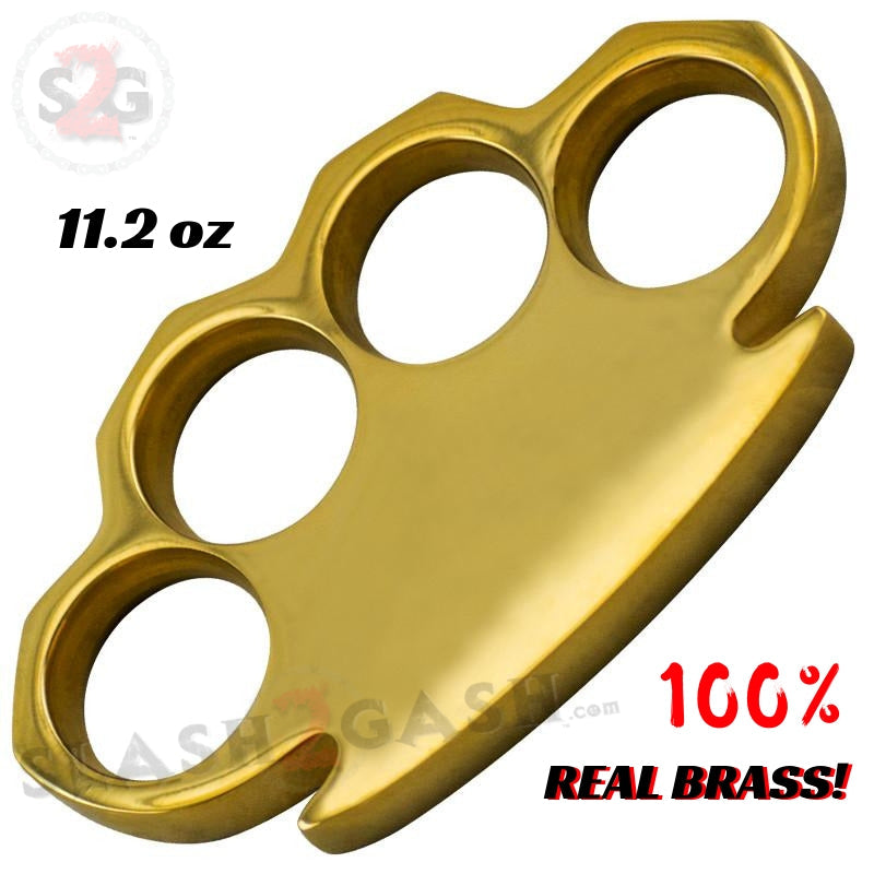 100% Real Brass Knuckles - 11.2 oz Solid Brass Paperweight! Belt Buckle - Tophatter Daily Deals