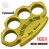 Rob Dalton 100% Real Brass Knuckles - Live Free Die Free Paperweight Belt Buckle - Tophatter Daily Deals