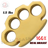 100% Real Brass Knuckles - 1.5 Pound MASSIVE Paperweight! Factory A Belt Buckle - Tophatter Daily Deals