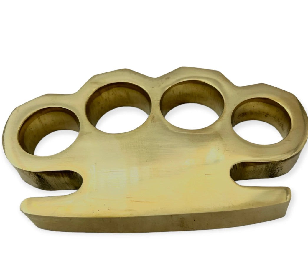 100% Real Brass Knuckles - 1.5 Pound MASSIVE Paperweight! Factory B (little rougher around the edges) Belt Buckle - Tophatter Daily Deals