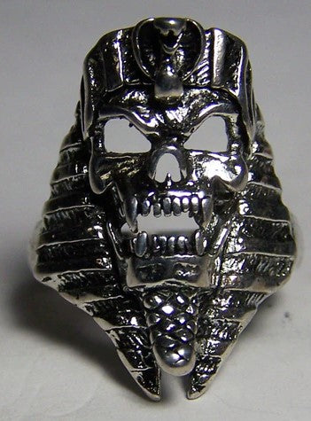 SkULL FACE EGYPTIAN PHARAOH BIKER RING - Tophatter Daily Deals