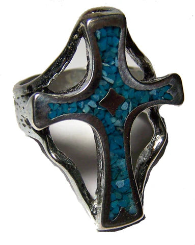 LARGE CELTIC CROSS SILVER DELUXE BIKER RING - Tophatter Daily Deals