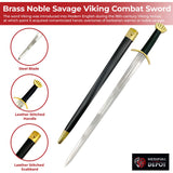 Brass Noble Savage Viking Combat Sword swords - Tophatter Daily Deals
