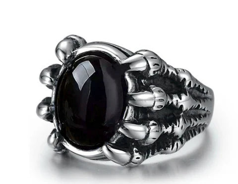 BLACK JEWEL CLAW METAL BIKER RING - Tophatter Daily Deals