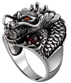 RED EYE DRAGON METAL BIKER RING - Tophatter Daily Deals