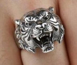 ROARING TIGER HEAD METAL BIKER RING - Tophatter Daily Deals
