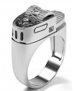 SILVER LIGHTER SHAPED METAL BIKER RING - Tophatter Daily Deals