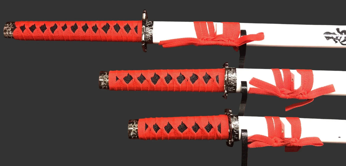"Suterusu" Triple Set Display (Straight blade) Katana