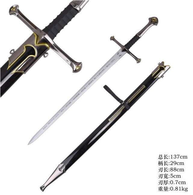 Lord Of The Rings - Comic Con Edition Anduril, Cosplay Safe Wood Fantasy Sword - Tophatter Daily Deals