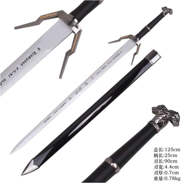 The Witcher - Comic Con Edition Geralt Silver Sword (Wolf Pommel), Cosplay Safe Wood Cosplay Weapon Replica - Tophatter Daily Deals