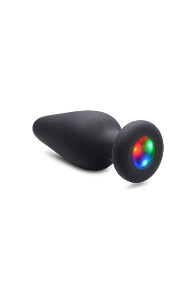 XR Brands - Booty Sparks - Light Up Silicone Medium Anal Plug - Black Sex Toy - Tophatter Daily Deals