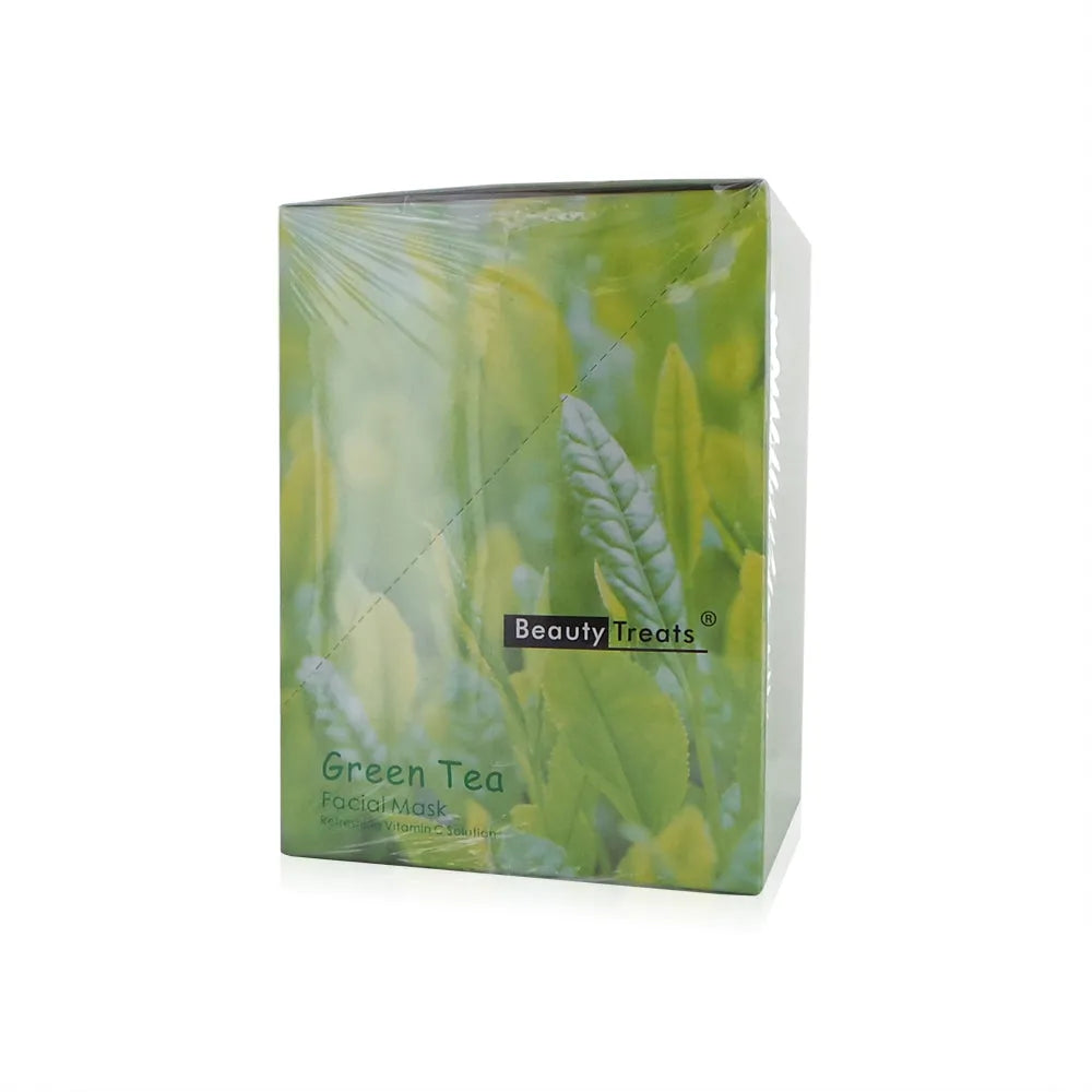 BEAUTY TREATS Facial Mask Refreshing Vitamin C Solution Green Tea 0 - Tophatter Daily Deals