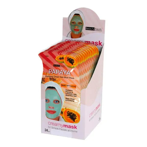 BEAUTY TREATS Papaya Purifying Dead Sea Mud Mask - Display Box 24 Pcs 0 0 - Tophatter Daily Deals