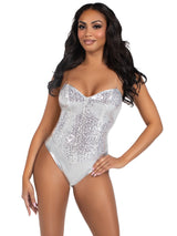 Leg Avenue Sequin Boned Bodysuit (Silver) – Lingerie > Clothes > Bodies and Playsuits - Tophatter Daily Deals