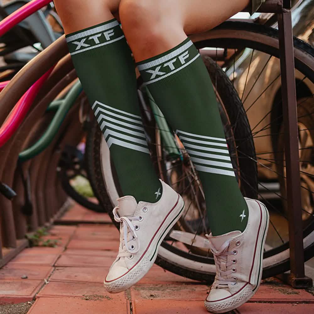 6-Pairs: Pain Relief Support Everyday Wear Striped Ankle And Knee-High Compression Socks Health & Wellness - Tophatter Daily Deals