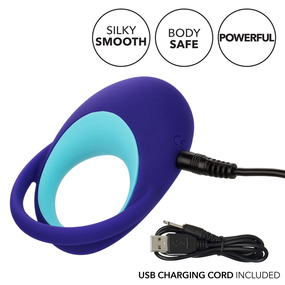 Link Up Alpha Vibrating Couples Enhancer Ring Two-Piece Set Blue and Turquoise Waterproof Silicone > Sex Toys > Couples Toys - Tophatter Daily Deals