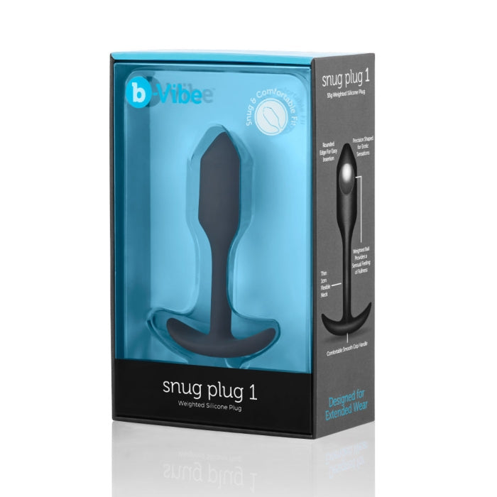b-Vibe Snug Plug 1 (Black) – Slim Weighted Butt Plug > Anal Range > Butt Plugs - Tophatter Daily Deals