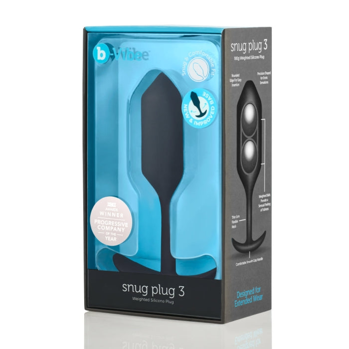 b-Vibe Snug Plug 3 (Black) – Advanced Butt Plug > Anal Range > Vibrating Butt Plugs - Tophatter Daily Deals