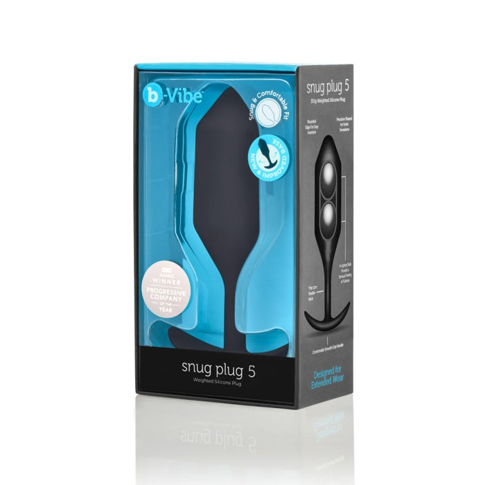 b-Vibe Snug Plug 5 (Black) – Large Weighted Silicone Butt Plug > Anal Range > Butt Plugs - Tophatter Daily Deals