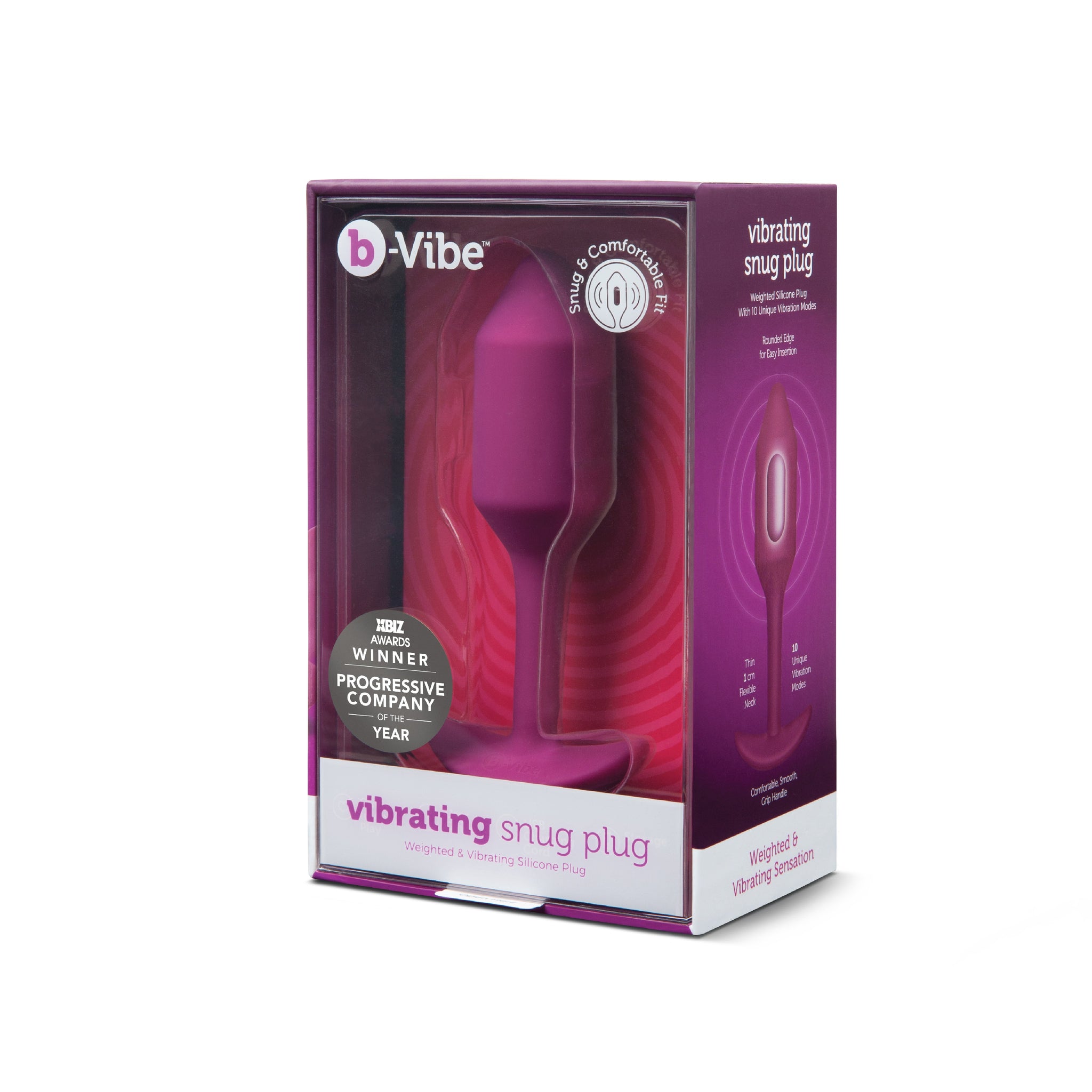 b-Vibe Vibrating Snug Plug Medium (Rose) – Butt Plug > Anal Range > Vibrating Butt Plugs - Tophatter Daily Deals