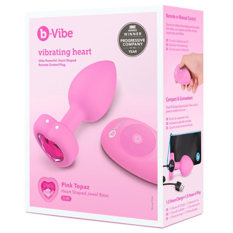 B-Vibe Vibrating Heart Plug Small Medium with 15 Patterns > Anal Range > Vibrating Butt Plugs - Tophatter Daily Deals