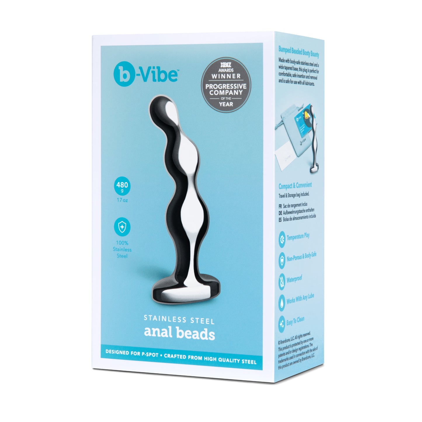B-Vibe Stainless Steel Anal Beads 480g Body Safe Prostate Stimulator > Anal Range > Anal Beads - Tophatter Daily Deals