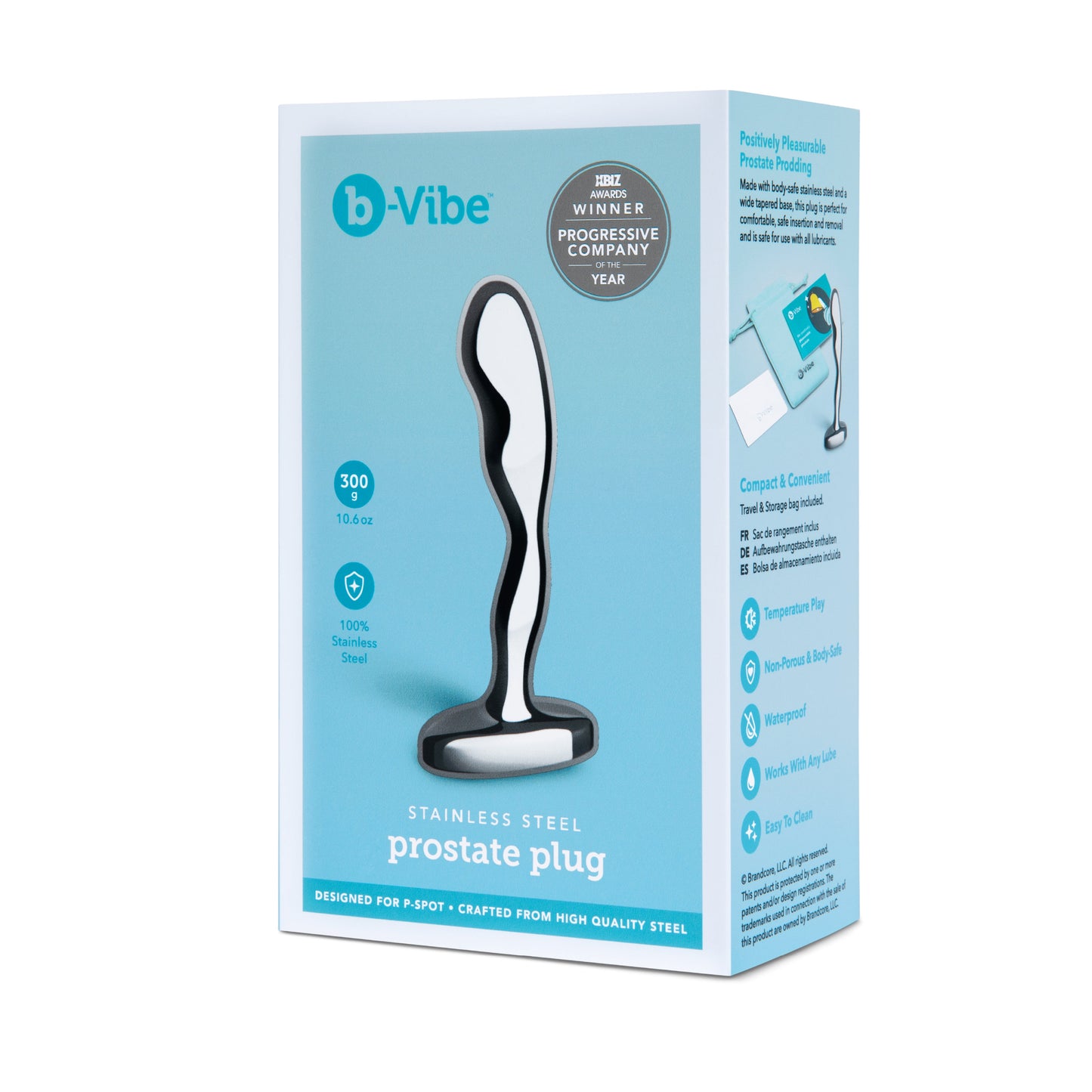 B-Vibe Stainless Steel Prostate Plug 300g Body Safe Heavy Metal P-Spot Massager > Anal Range > Prostate Plugs - Tophatter Daily Deals