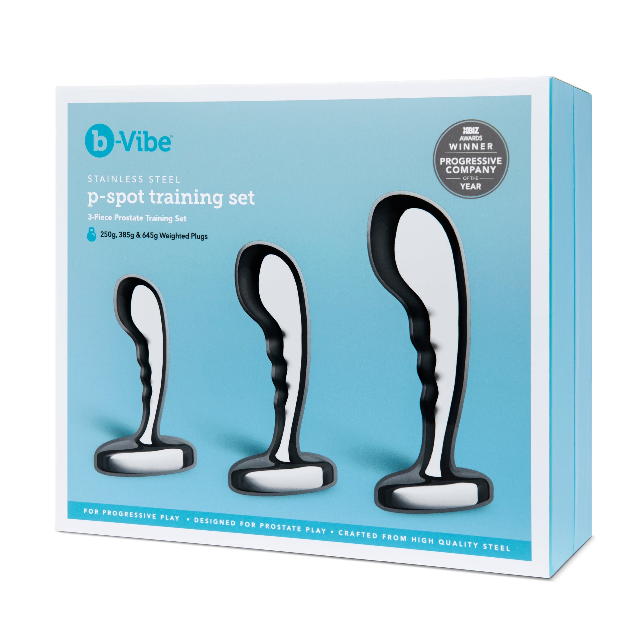 B-Vibe Stainless Steel P-Spot Training Set 3-Piece Prostate Plug Set with Weighted Plugs > Anal Range > Prostate Plugs - Tophatter Daily Deals