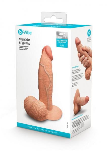 B-Vibe Slipskin Realistic Silicone Dildo 6 Inch Girthy Mocha > Dildos > Realistic Dildos - Tophatter Daily Deals