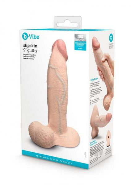 B-Vibe Slipskin Realistic Silicone Dildo 9 Inch Girthy Cream > Dildos > Large Dildos - Tophatter Daily Deals