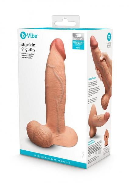 B-Vibe Slipskin Realistic Silicone Dildo 9 Inch Girthy Mocha > Dildos > Large Dildos - Tophatter Daily Deals