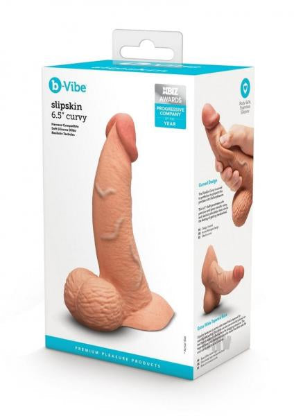 B-Vibe Slipskin Realistic Silicone Dildo 6.5 Inch Curved Mocha > Dildos > Realistic Dildos - Tophatter Daily Deals